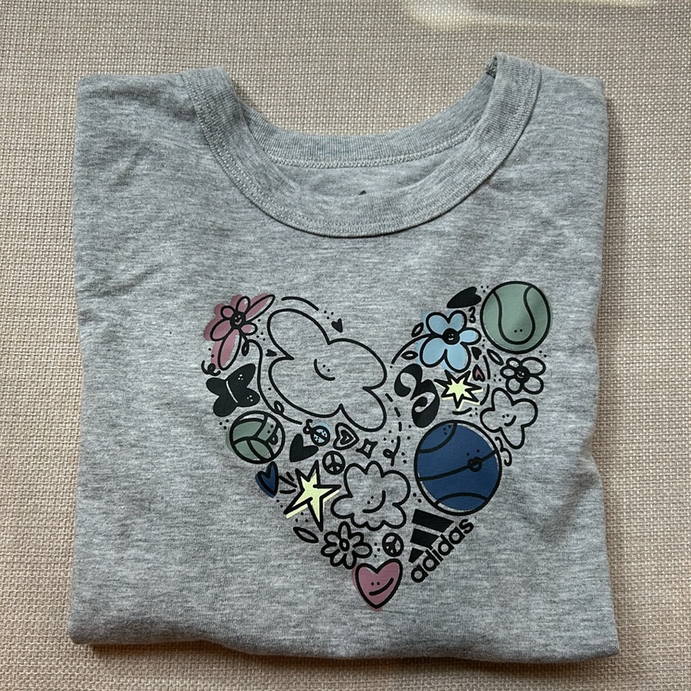 Adidas Kids Gray Graphic T-Shirt
